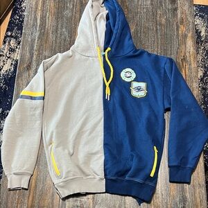 Disney Two-Tone Navy and Light Gray Hoodie with Yellow Accents Mickey Mouse